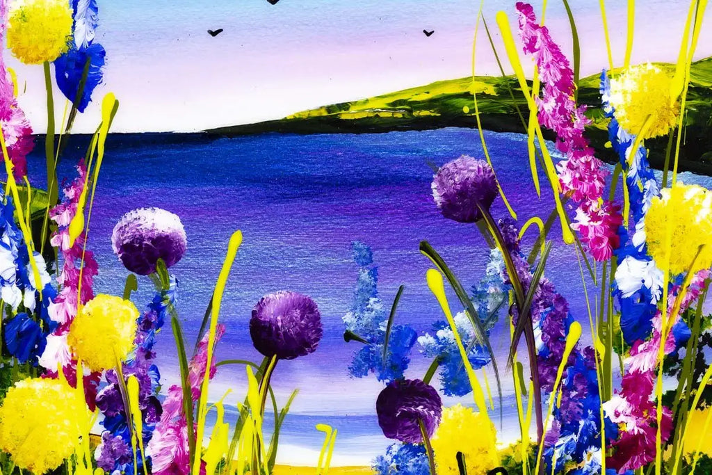 Seaside Blooms II - Original - SOLD by artist Rozanne Bell - Wyecliffe Galleries