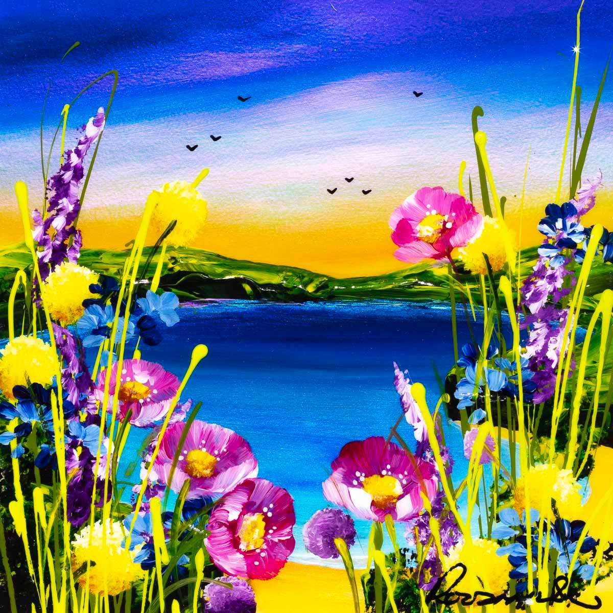 Seaside Blooms III - Original - SOLD by artist Rozanne Bell - Wyecliffe Galleries
