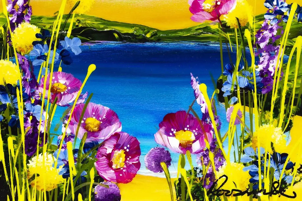 Seaside Blooms III - Original - SOLD by artist Rozanne Bell - Wyecliffe Galleries