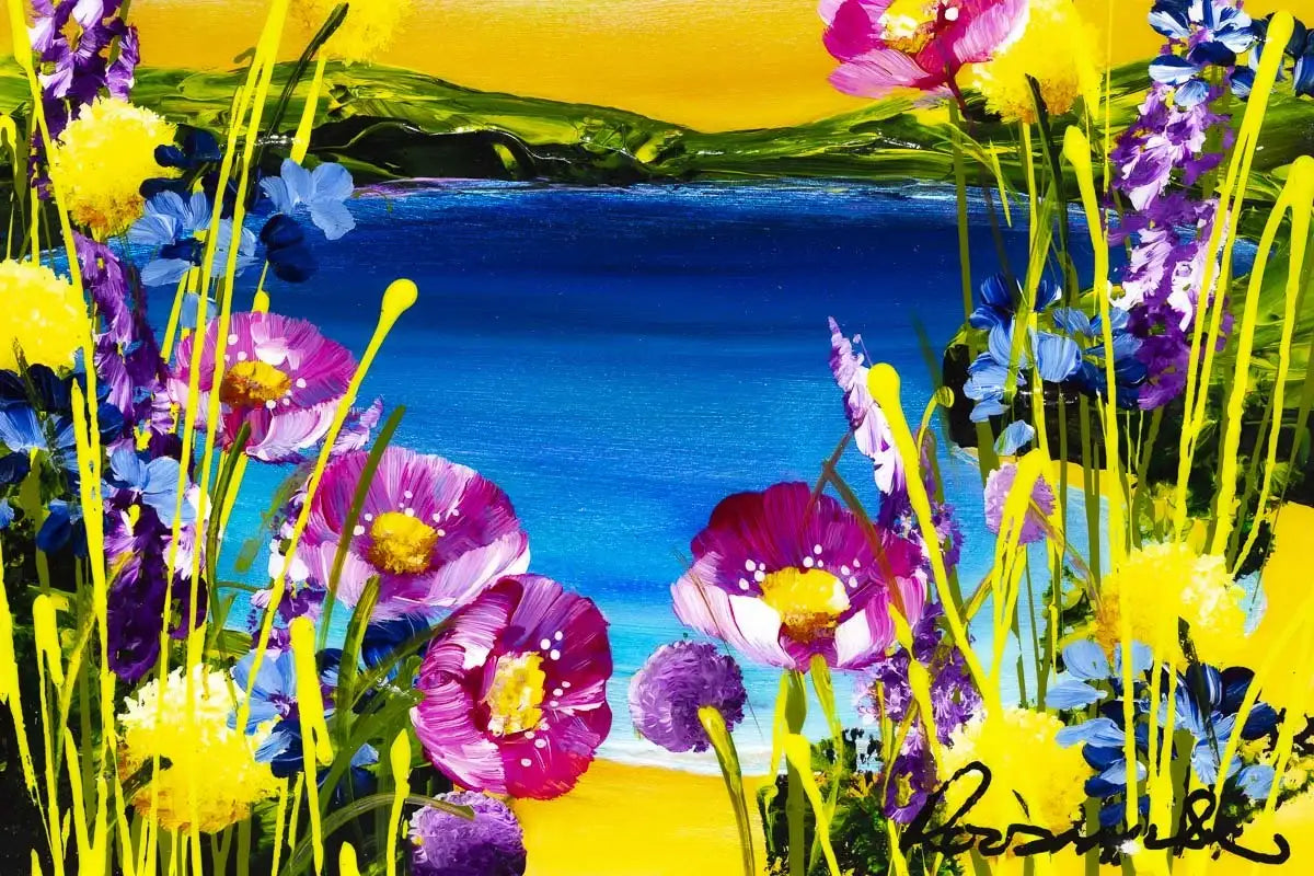 Seaside Blooms III - Original - SOLD by artist Rozanne Bell - Wyecliffe Galleries