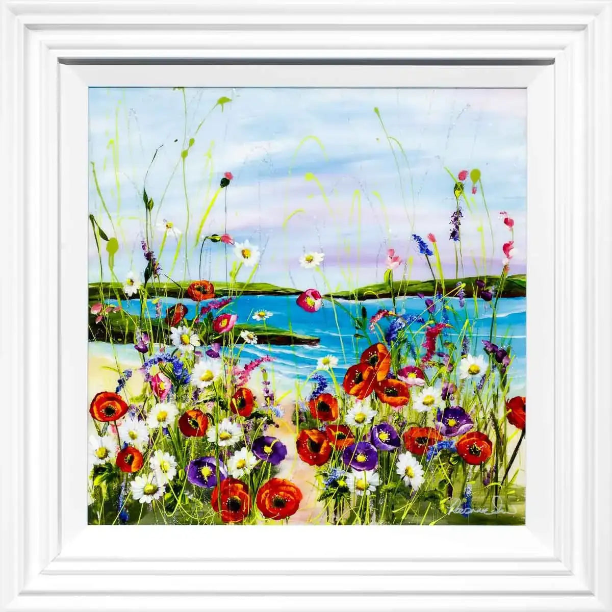 Seaside Flowers - Original - SOLD by artist Rozanne Bell - Wyecliffe Galleries