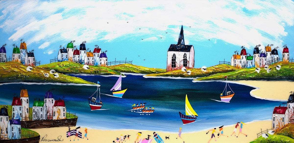Seaside Fun - Original - SOLD by artist Rozanne Bell - Wyecliffe Galleries