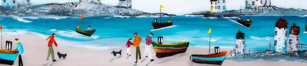 Seaside Walks - Original SOLD by artist Rozanne Bell - Wyecliffe Galleries