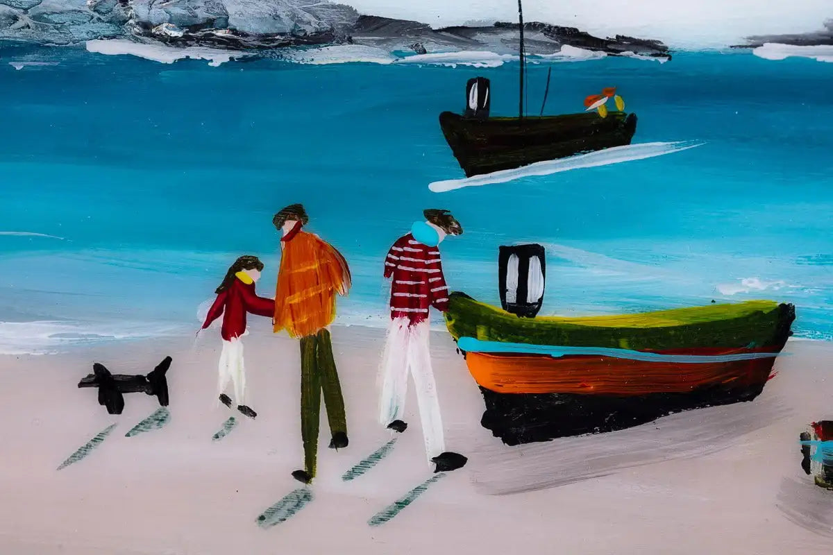 Seaside Walks - Original SOLD by artist Rozanne Bell - Wyecliffe Galleries