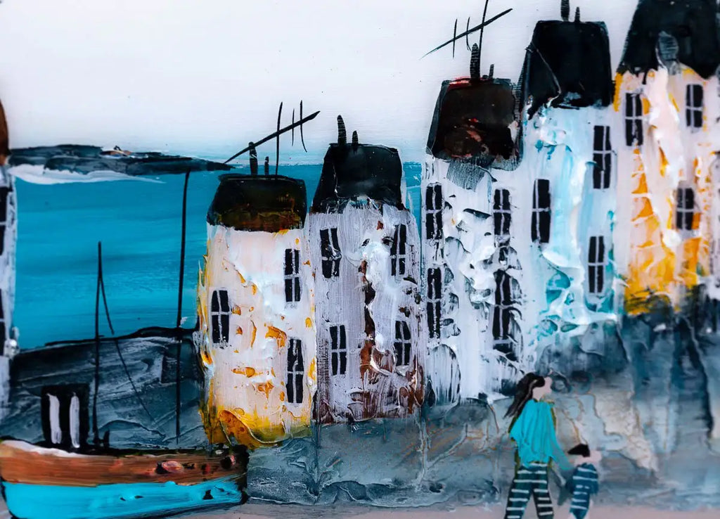 Seaside Walks - Original SOLD by artist Rozanne Bell - Wyecliffe Galleries