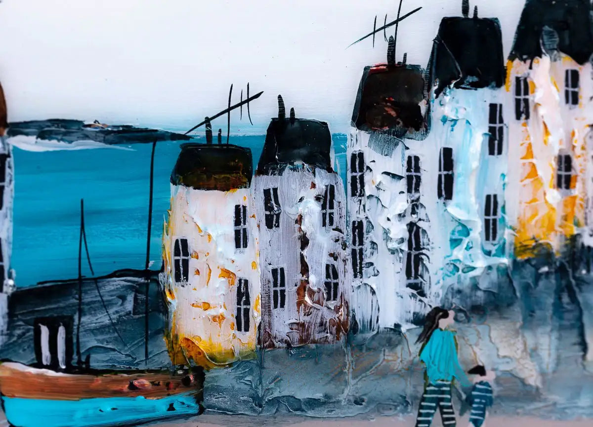 Seaside Walks - Original SOLD by artist Rozanne Bell - Wyecliffe Galleries