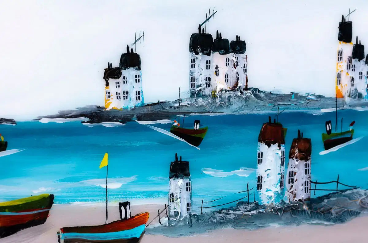 Seaside Walks - Original SOLD by artist Rozanne Bell - Wyecliffe Galleries