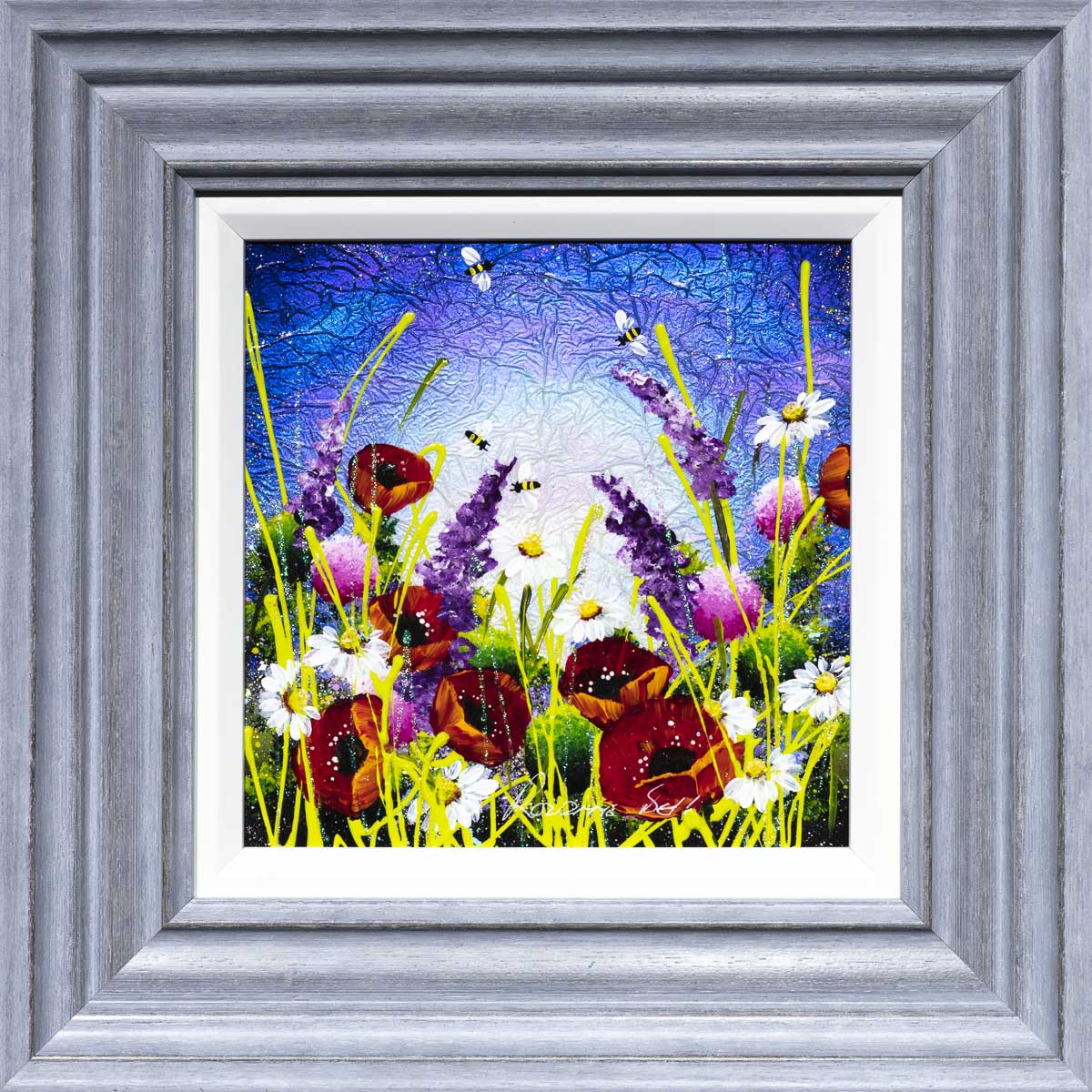 Serene Meadow I - Original Rozanne Bell Framed