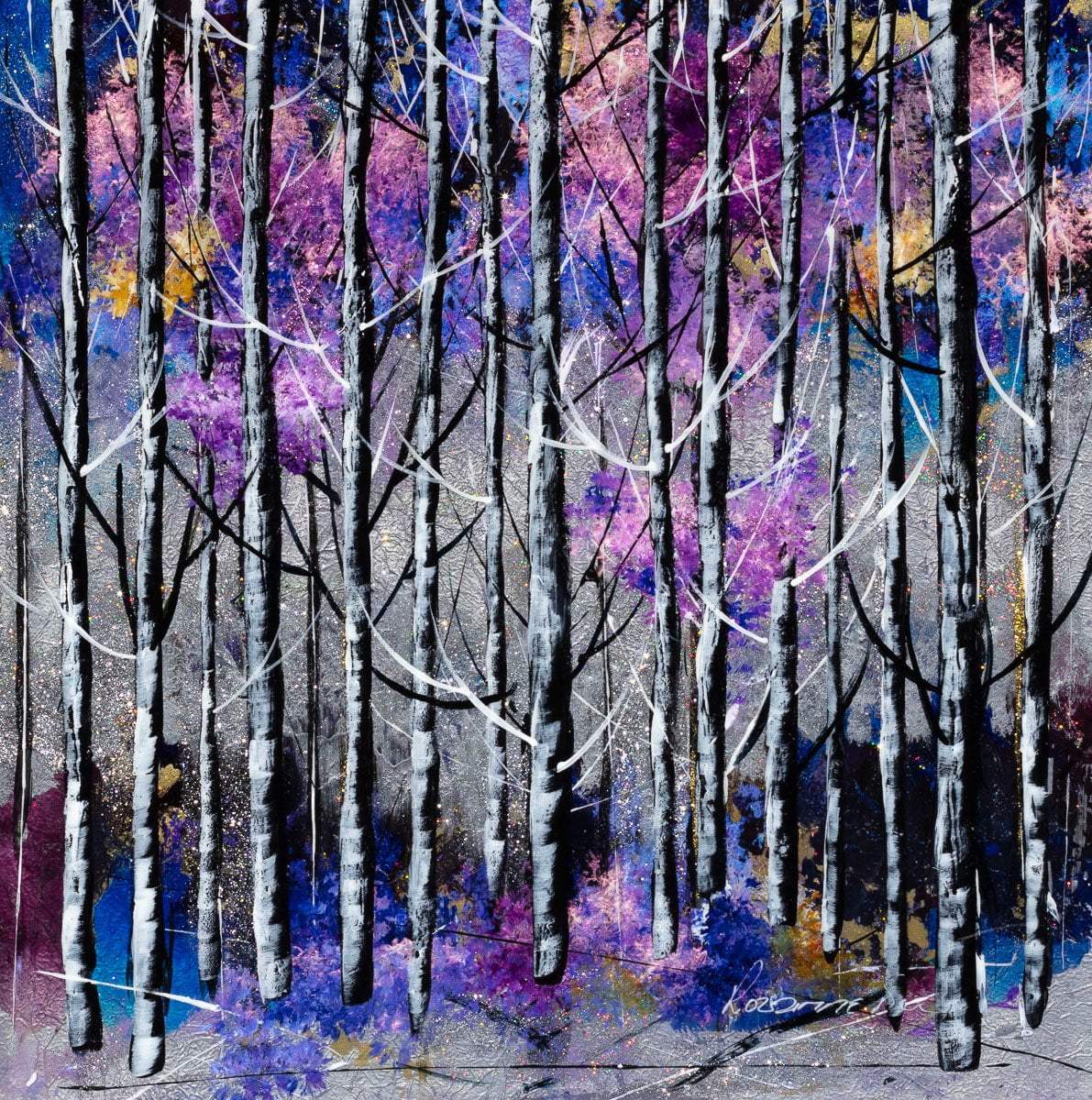 Shades of Purple - Original - SOLD by artist Rozanne Bell - Wyecliffe Galleries