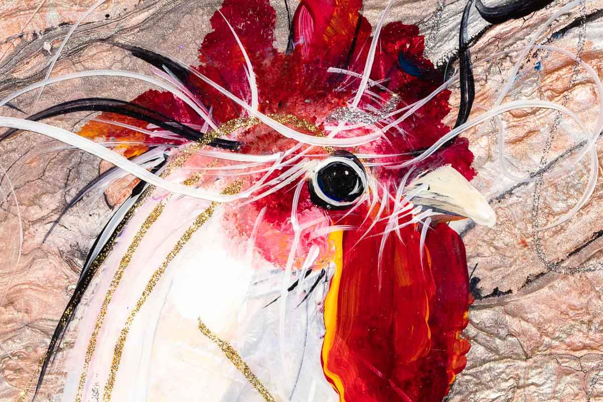 Shake Your Rainbow Feathers - Original by artist Rozanne Bell - Wyecliffe Galleries