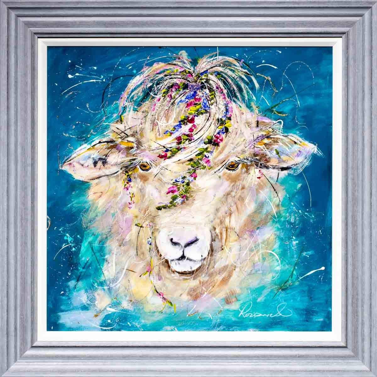 Shauna Sheep - Original - SOLD by artist Rozanne Bell - Wyecliffe Galleries