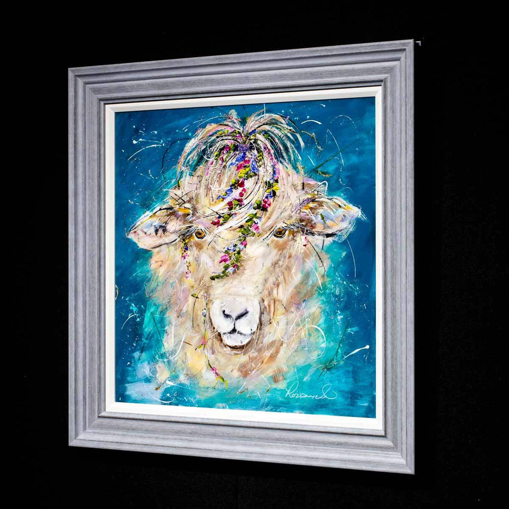 Shauna Sheep - Original - SOLD by artist Rozanne Bell - Wyecliffe Galleries