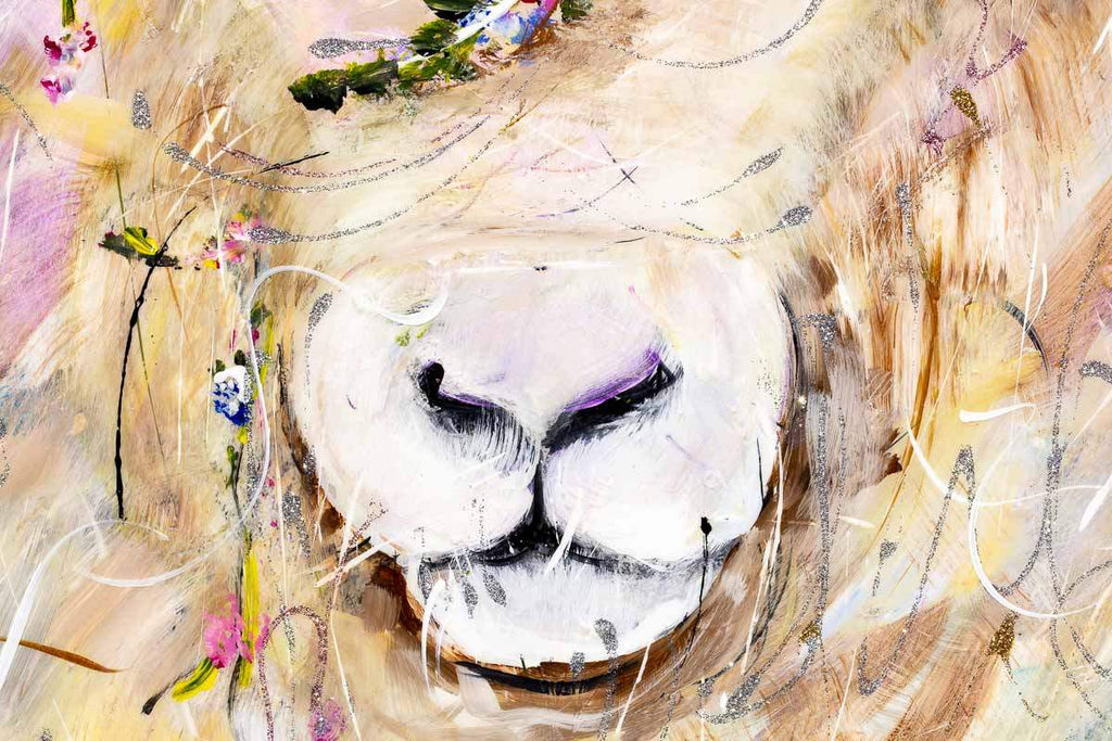 Shauna Sheep - Original - SOLD by artist Rozanne Bell - Wyecliffe Galleries