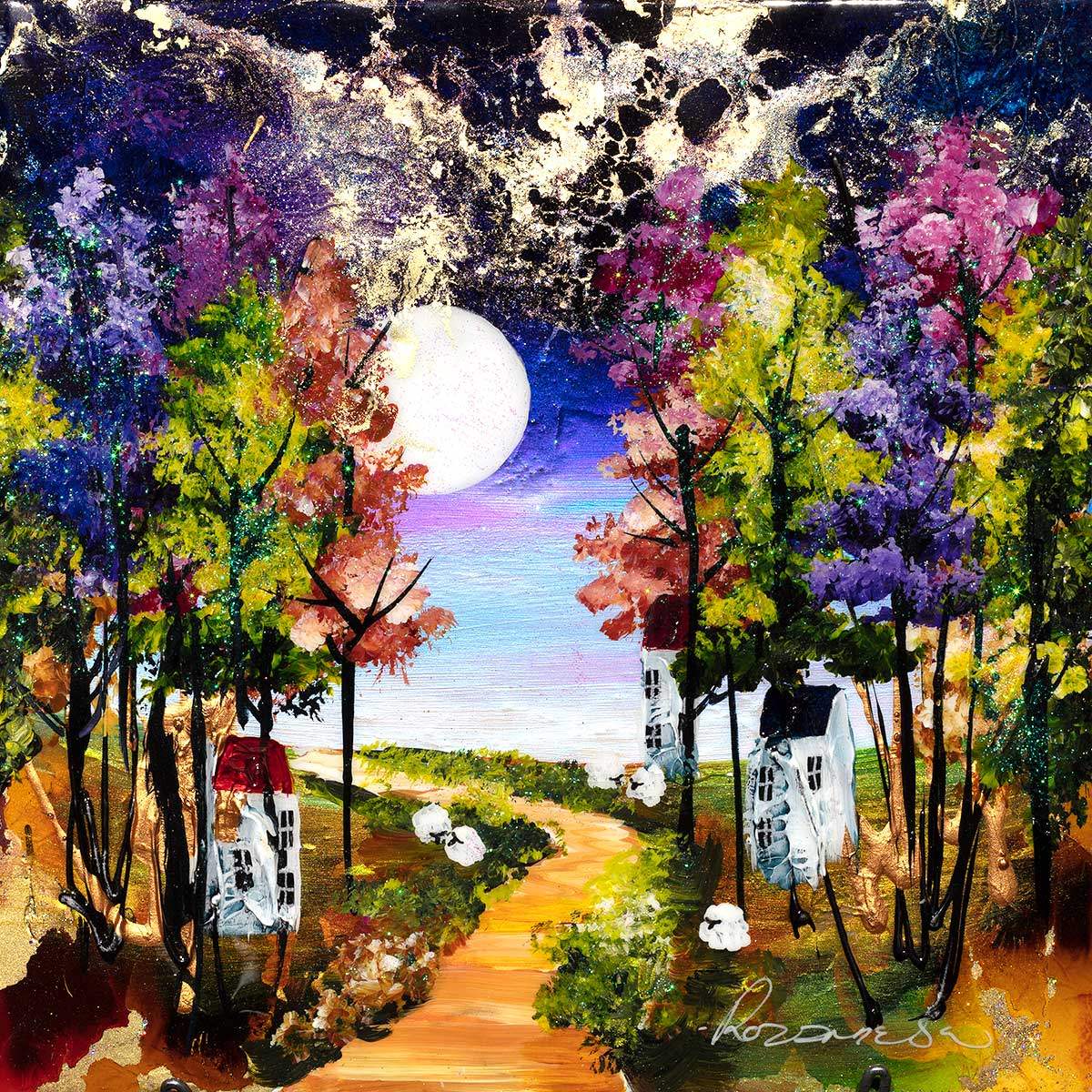 Shimmering Stroll - Original - SOLD by artist Rozanne Bell - Wyecliffe Galleries