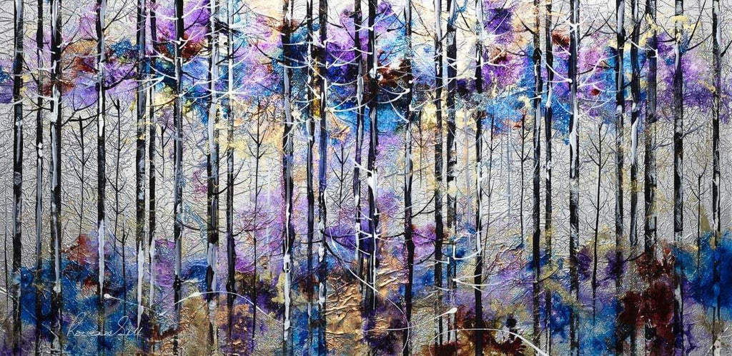 Silver Forest - Original - SOLD by artist Rozanne Bell - Wyecliffe Galleries