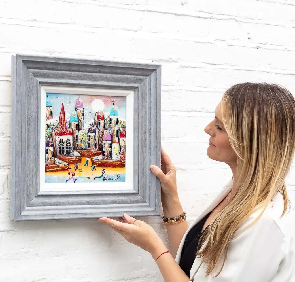 Skating Around Town - Original - SOLD by artist Rozanne Bell - Wyecliffe Galleries