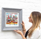 Skating Around Town - Original - SOLD by artist Rozanne Bell - Wyecliffe Galleries