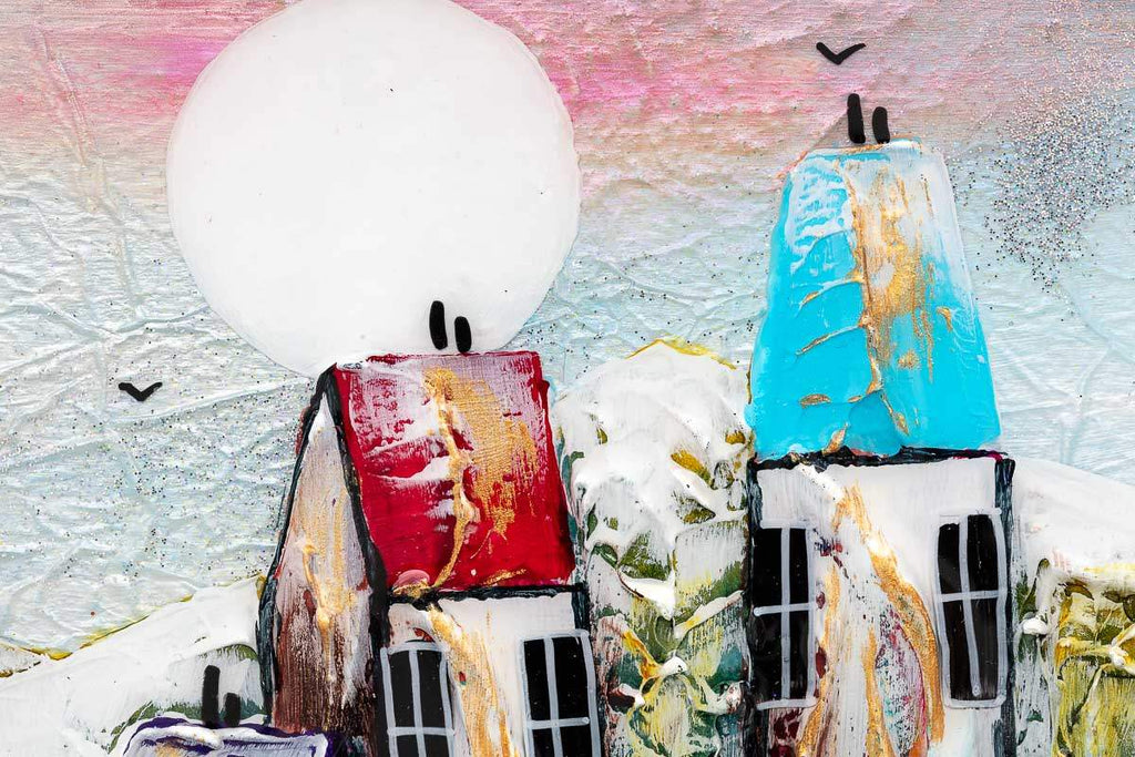 Skating Around Town - Original - SOLD by artist Rozanne Bell - Wyecliffe Galleries