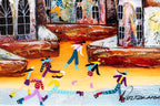 Skating Around Town - Original - SOLD by artist Rozanne Bell - Wyecliffe Galleries