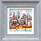 Skating Around Town - Original - SOLD by artist Rozanne Bell - Wyecliffe Galleries