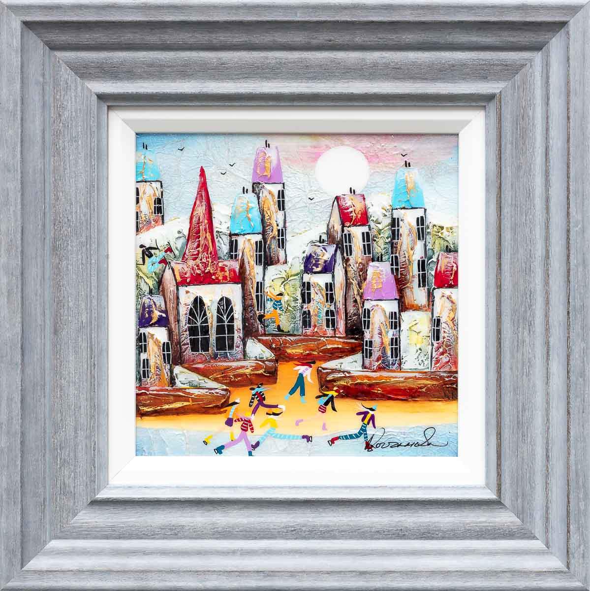 Skating Around Town - Original - SOLD by artist Rozanne Bell - Wyecliffe Galleries