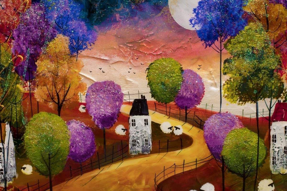 Sleepy Sheep - Original - SOLD by artist Rozanne Bell - Wyecliffe Galleries