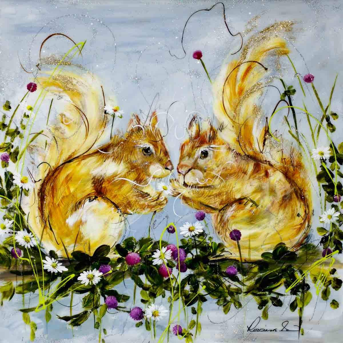 Smithy and Suzie - Original - SOLD by artist Rozanne Bell - Wyecliffe Galleries