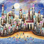 Snow Play -SOLD by artist Rozanne Bell - Wyecliffe Galleries