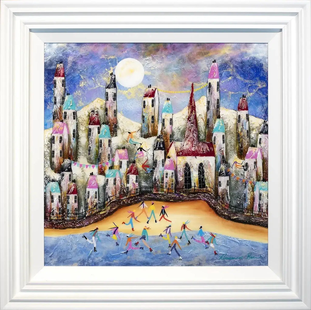 Snow Play -SOLD by artist Rozanne Bell - Wyecliffe Galleries