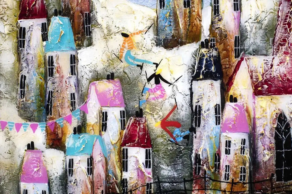 Snow Play -SOLD by artist Rozanne Bell - Wyecliffe Galleries