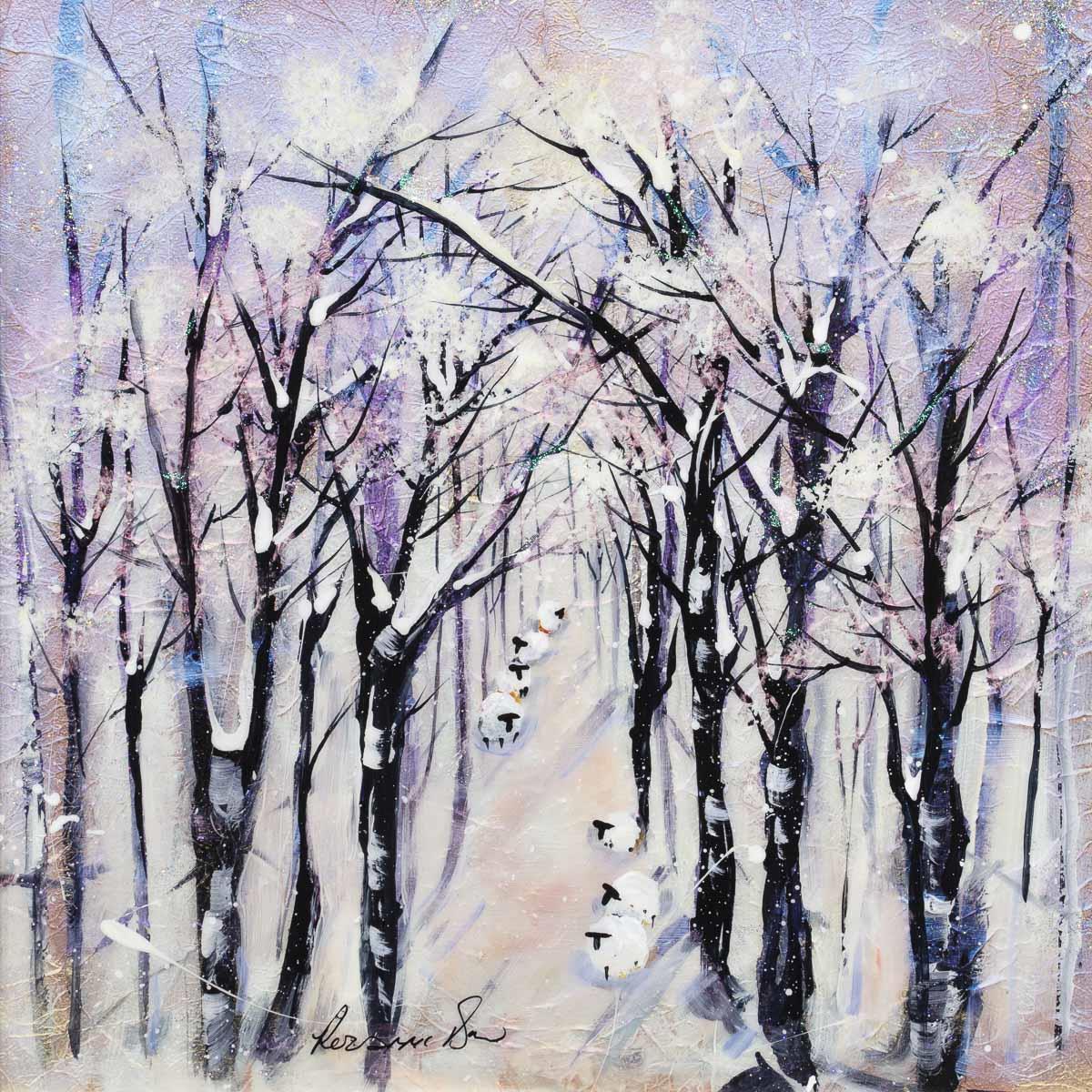 Snowstorm - Original Rozanne Bell Framed