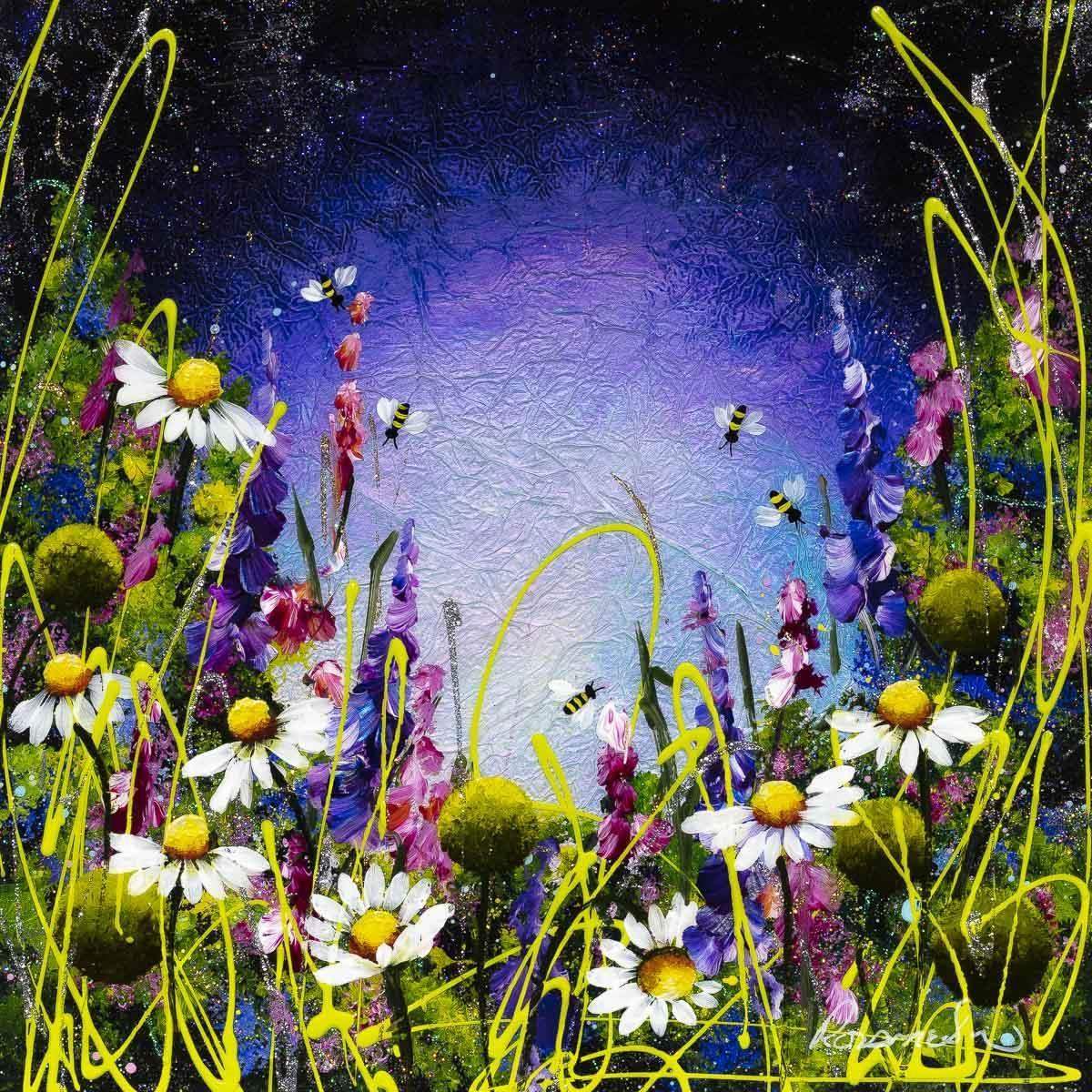 Sparkles In The Meadow II - Original - SOLD by artist Rozanne Bell - Wyecliffe Galleries