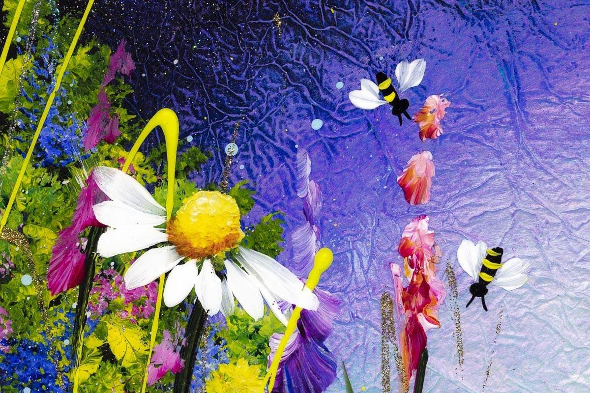 Sparkles In The Meadow II - Original - SOLD by artist Rozanne Bell - Wyecliffe Galleries