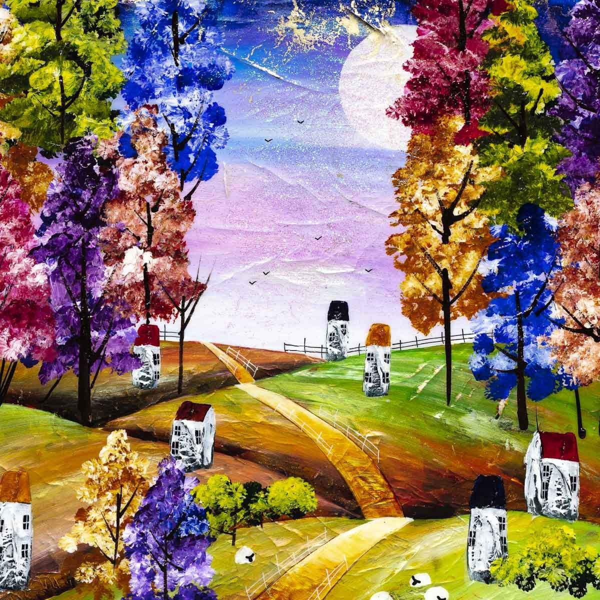 Sparkly Skies - Original - SOLD by artist Rozanne Bell - Wyecliffe Galleries