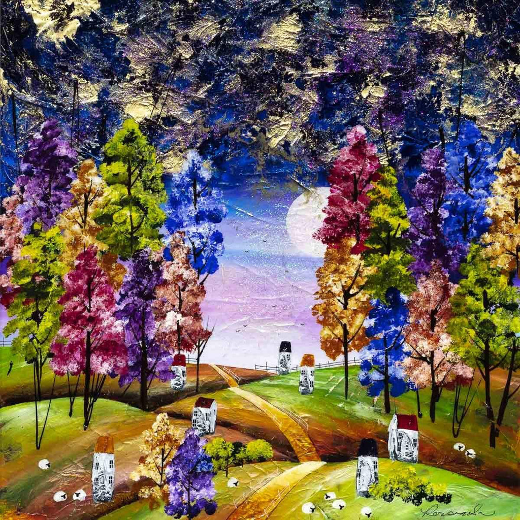 Sparkly Skies - Original - SOLD by artist Rozanne Bell - Wyecliffe Galleries