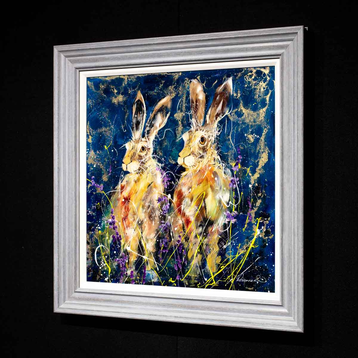 Spring Hares - Original Rozanne Bell Framed