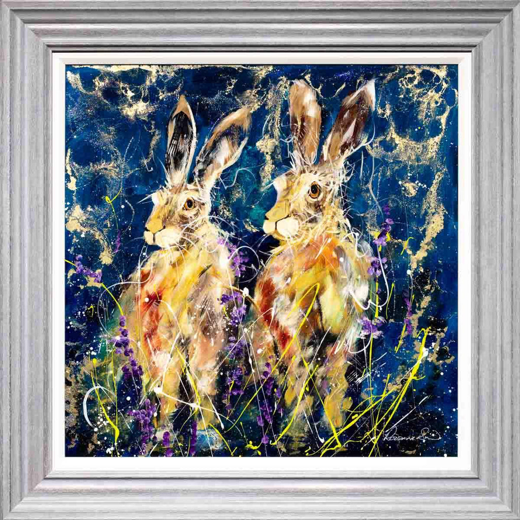 Spring Hares - Original - SOLD by artist Rozanne Bell - Wyecliffe Galleries