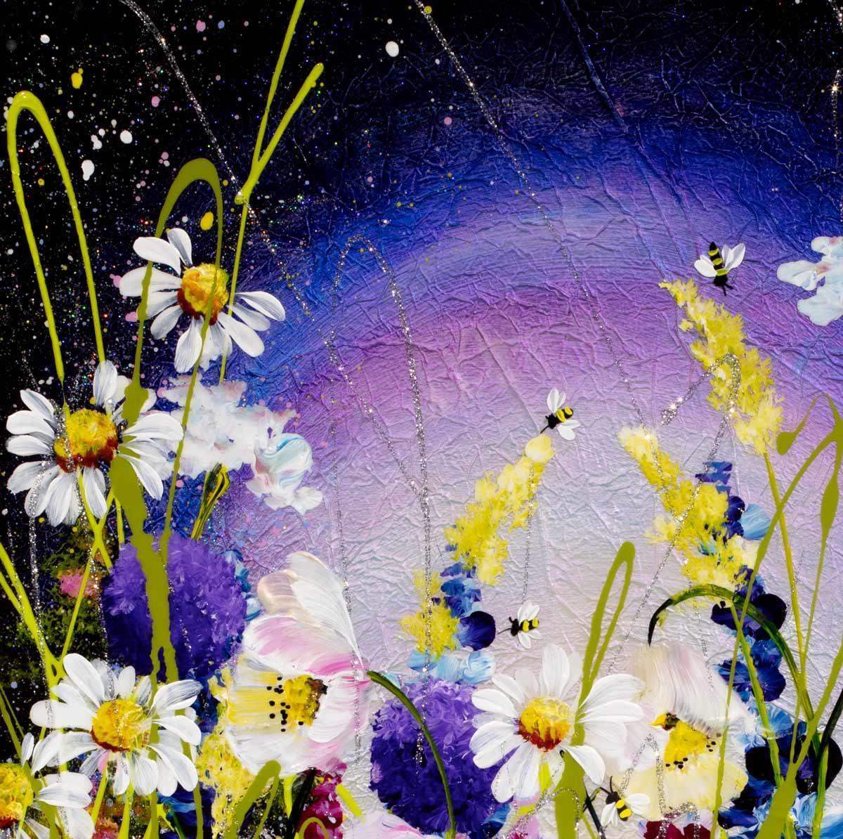 Starlit Daisies - Original - SOLD by artist Rozanne Bell - Wyecliffe Galleries