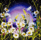 Starlit Daisies - Original - SOLD by artist Rozanne Bell - Wyecliffe Galleries