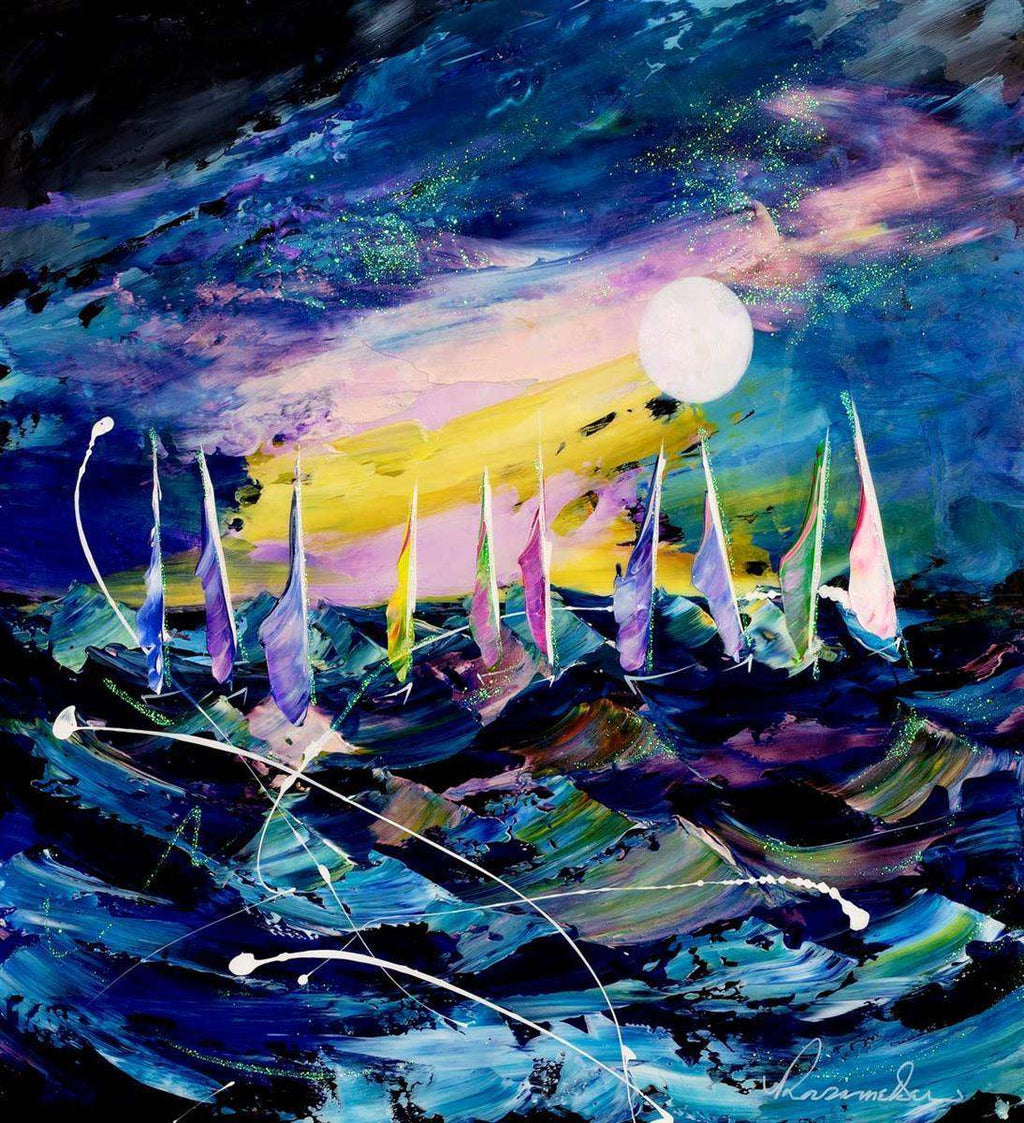 Stormy Waters - Original - SOLD by artist Rozanne Bell - Wyecliffe Galleries