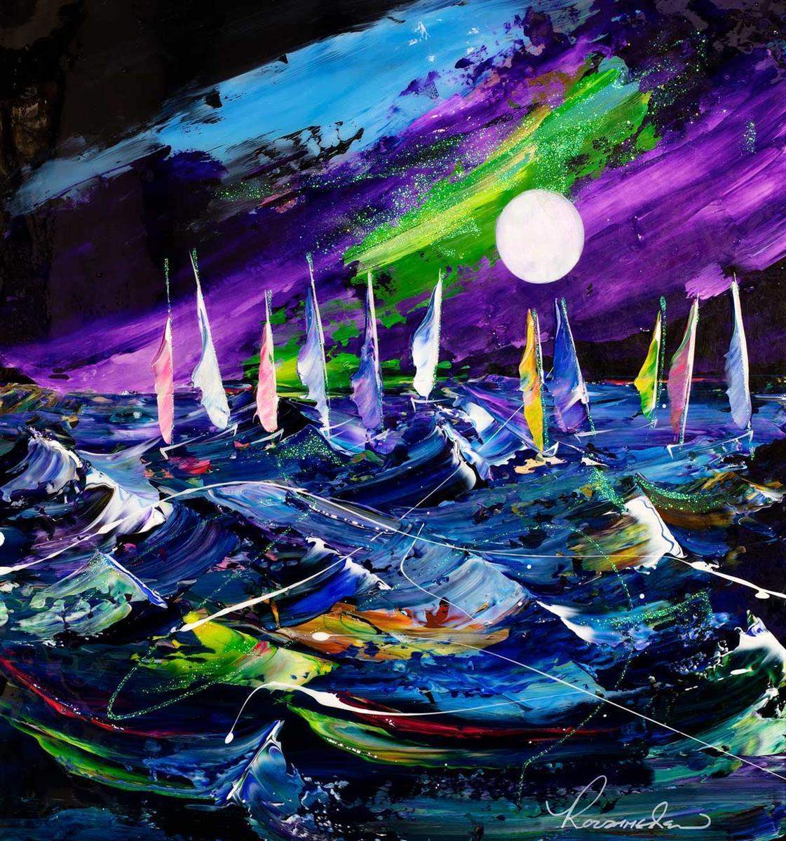 Stormy Waves - Original - SOLD by artist Rozanne Bell - Wyecliffe Galleries