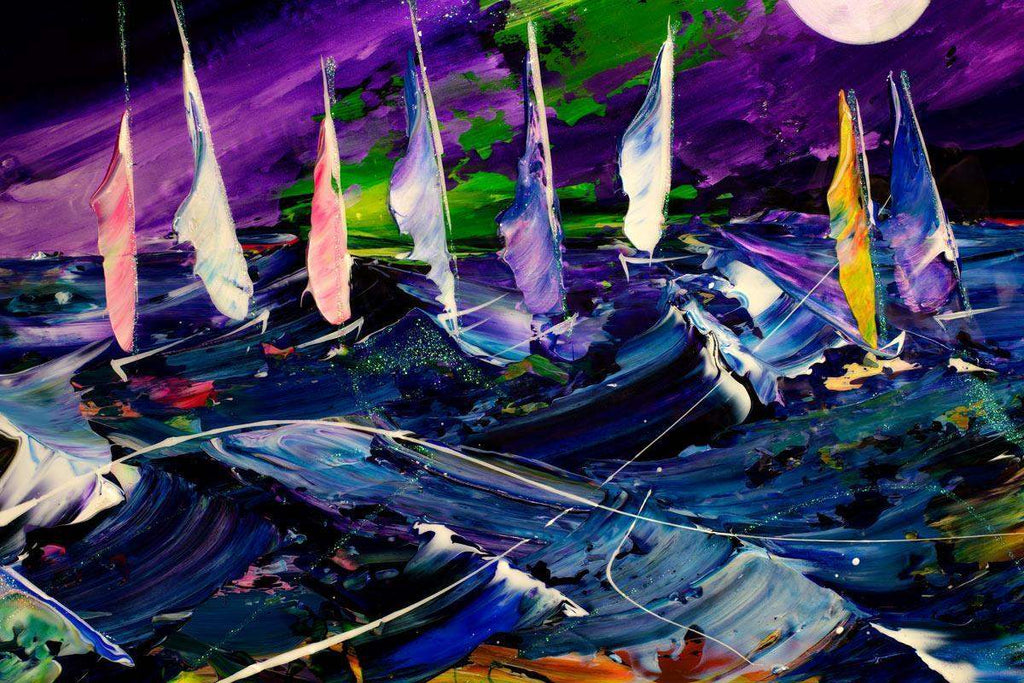 Stormy Waves - Original - SOLD by artist Rozanne Bell - Wyecliffe Galleries