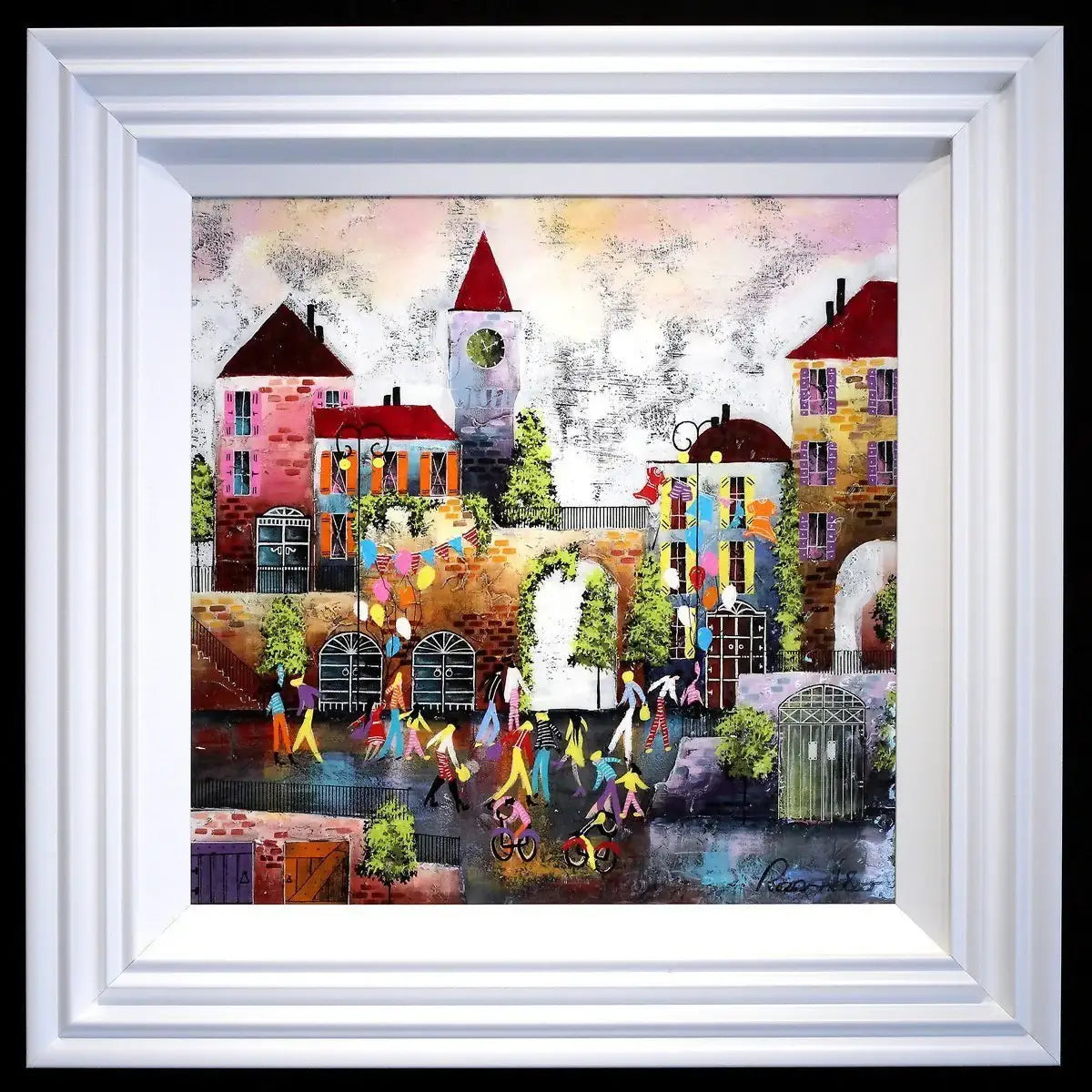 Street Party - SOLD by artist Rozanne Bell - Wyecliffe Galleries