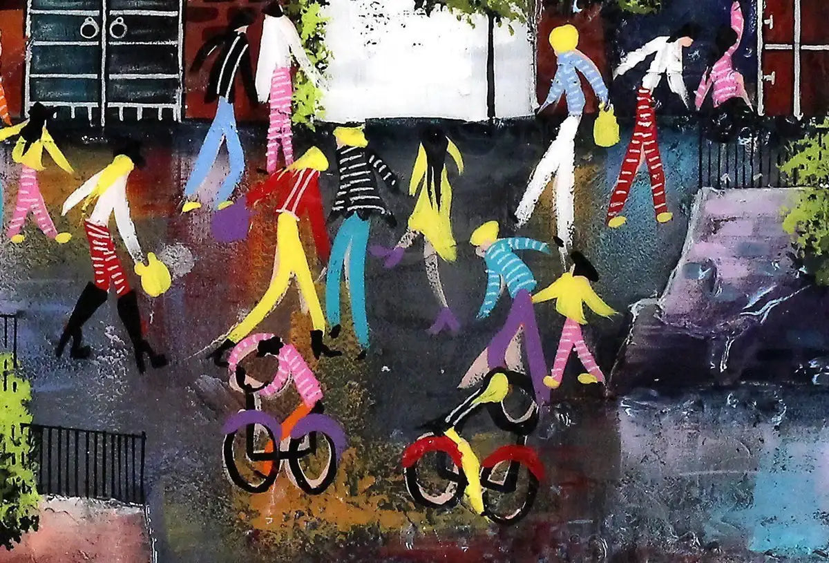 Street Party - SOLD by artist Rozanne Bell - Wyecliffe Galleries