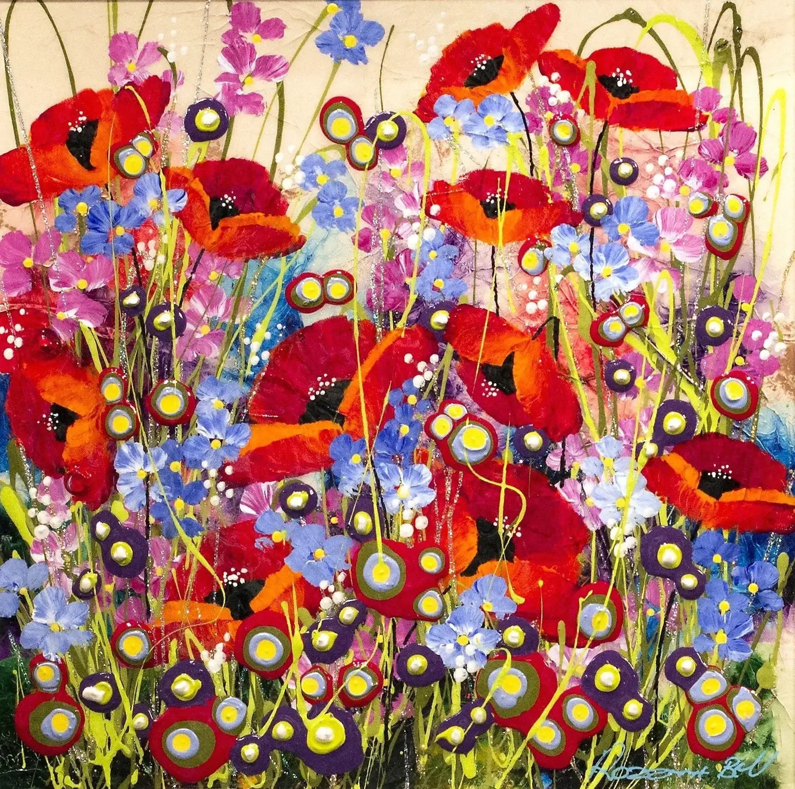 Summer Field II - SOLD by artist Rozanne Bell - Wyecliffe Galleries