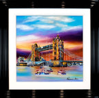 Summer Gathering at Tower Bridge - SOLD by artist Rozanne Bell - Wyecliffe Galleries