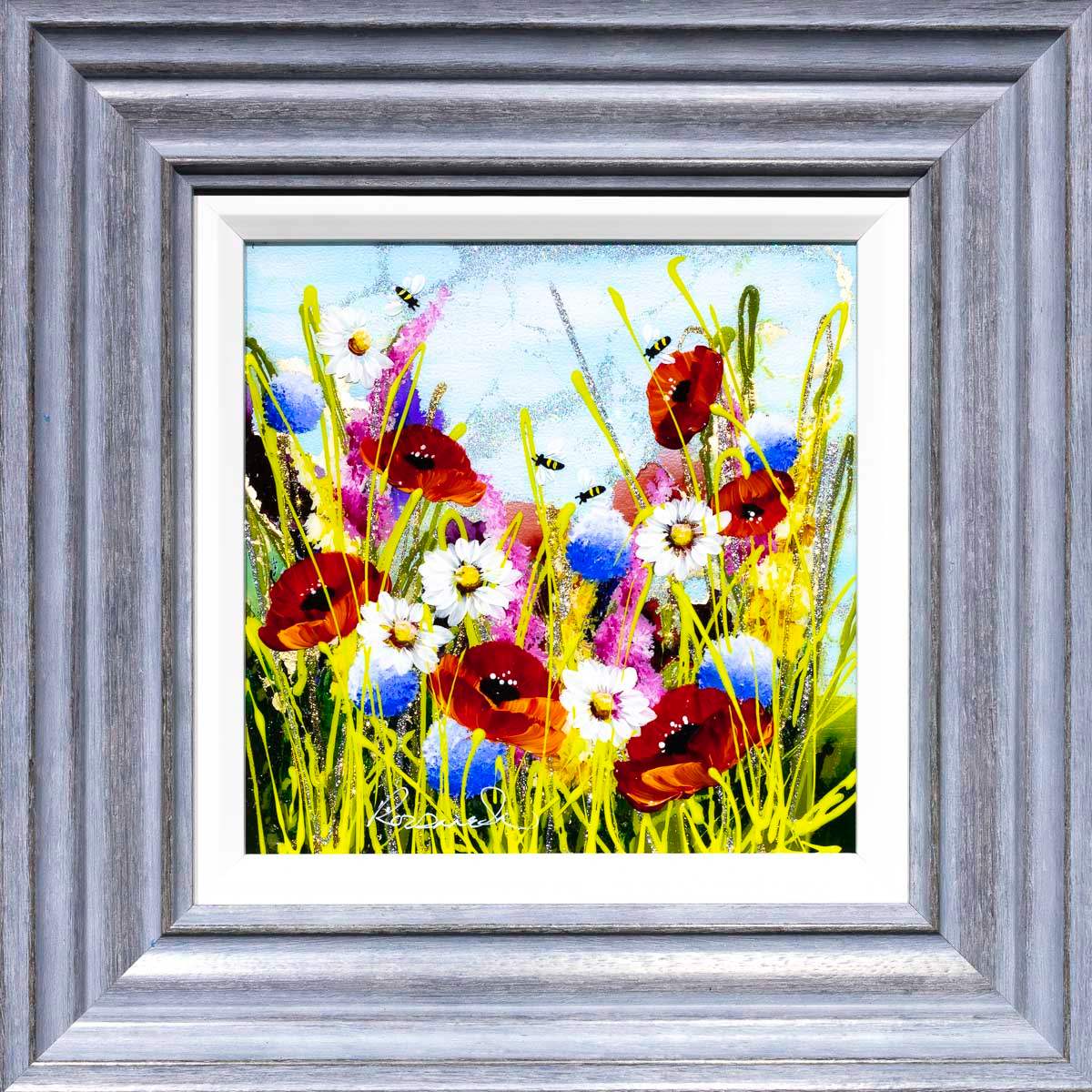 Busy Bees II - Original - SOLD by artist Rozanne Bell - Wyecliffe Galleries
