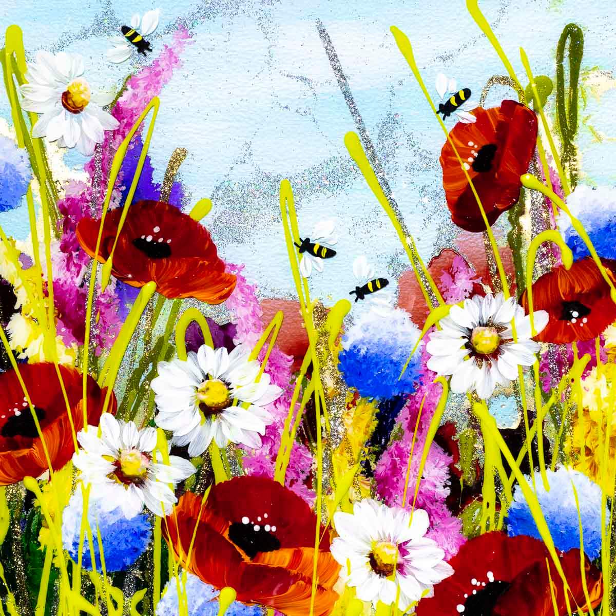 Busy Bees II - Original - SOLD by artist Rozanne Bell - Wyecliffe Galleries