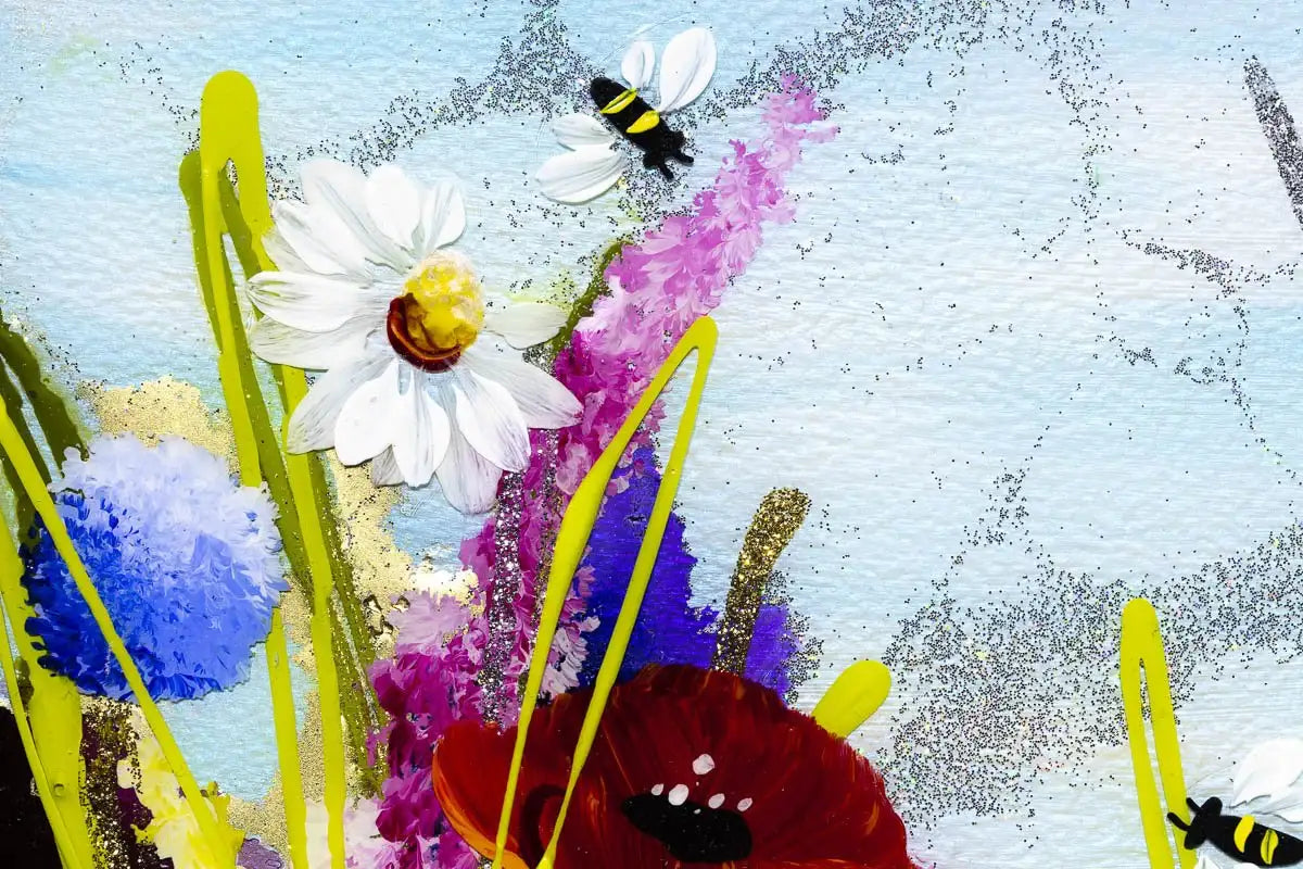 Busy Bees II - Original - SOLD by artist Rozanne Bell - Wyecliffe Galleries