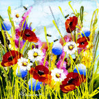 Busy Bees II - Original - SOLD by artist Rozanne Bell - Wyecliffe Galleries